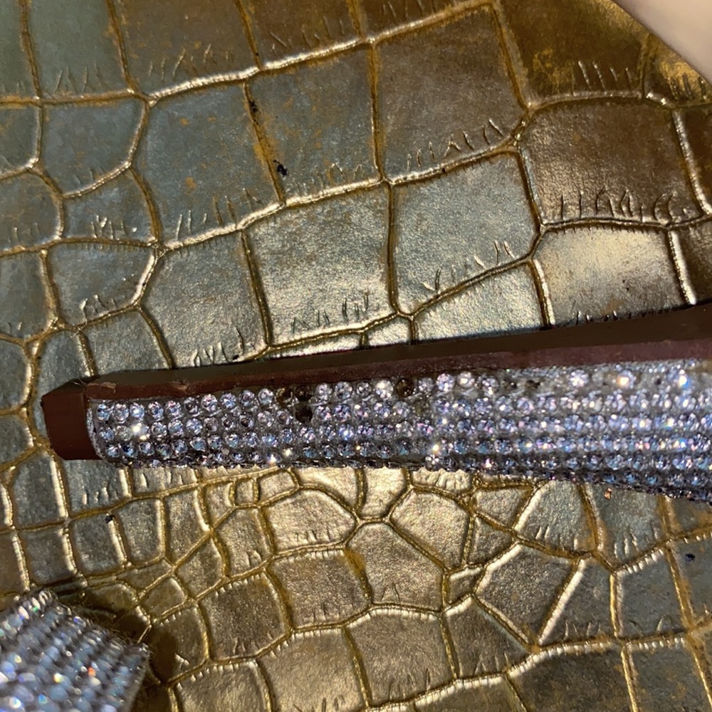 Forever Silver Rhinestone Platform Evening Sandal… - image 7